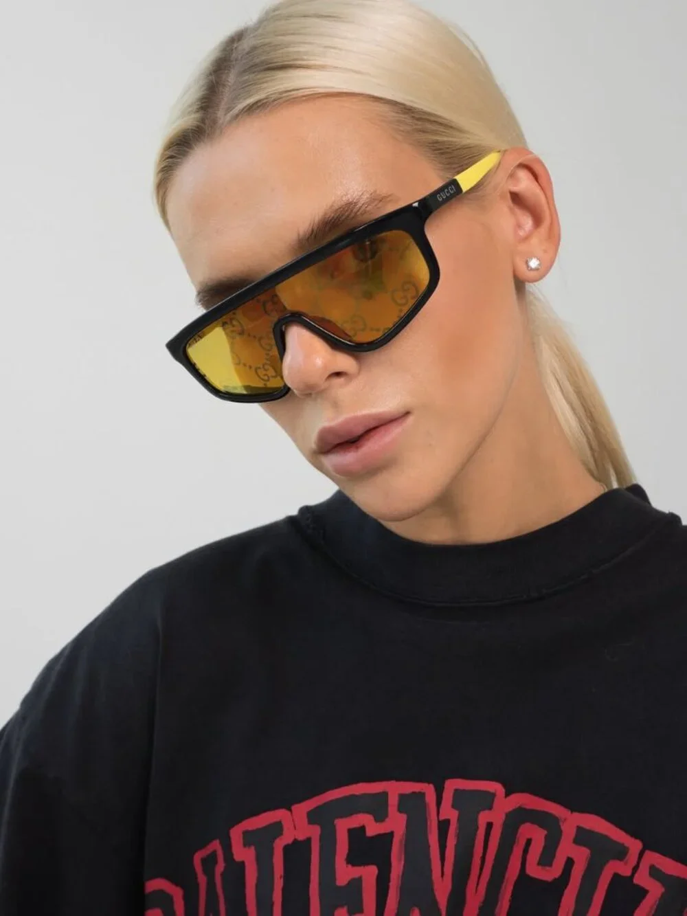 Gucci GG1736S 002 Shield Sunglasses - Havana / Brown